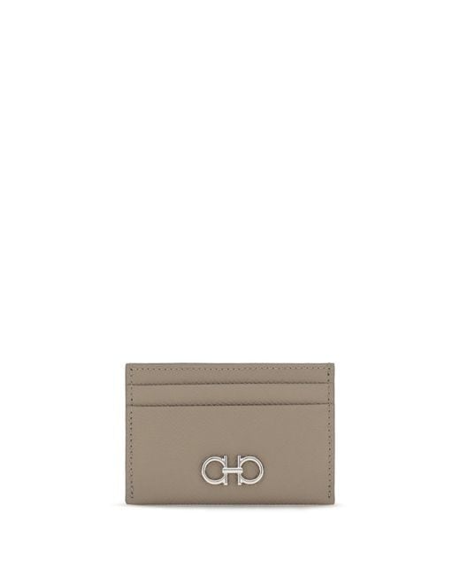 Ferragamo Gray Gancini Card Holder