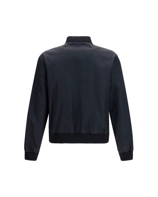Gucci Blue Jacket Reversible Zip Silk Faille for men