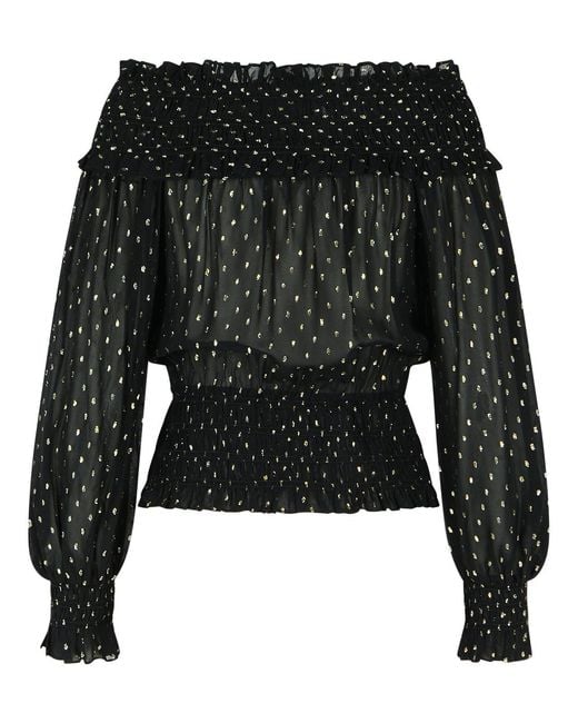 Self-Portrait Black Self Portrait 'Chiffon' Viscose Sweater