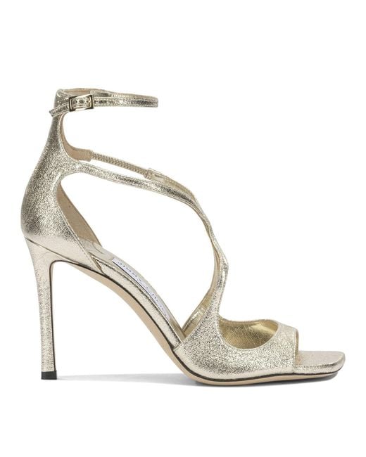 Jimmy Choo Metallic "Azia 95 Mm" Heeled Sandals