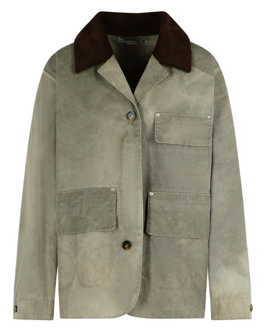 Stella McCartney Green 'Harrington' Cotton Jacket