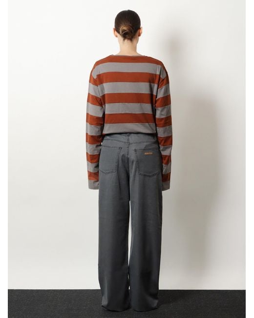 Miu Miu Gray Light Denim Trousers