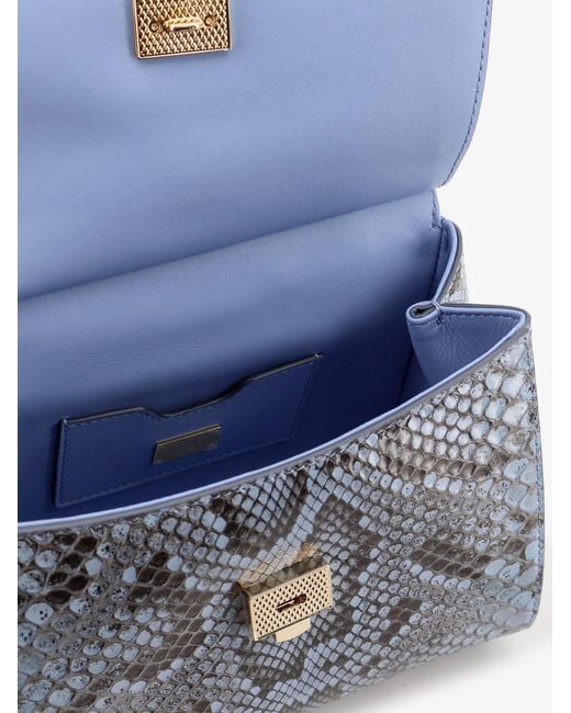 Dolce & Gabbana Blue Handbag Sicily Python