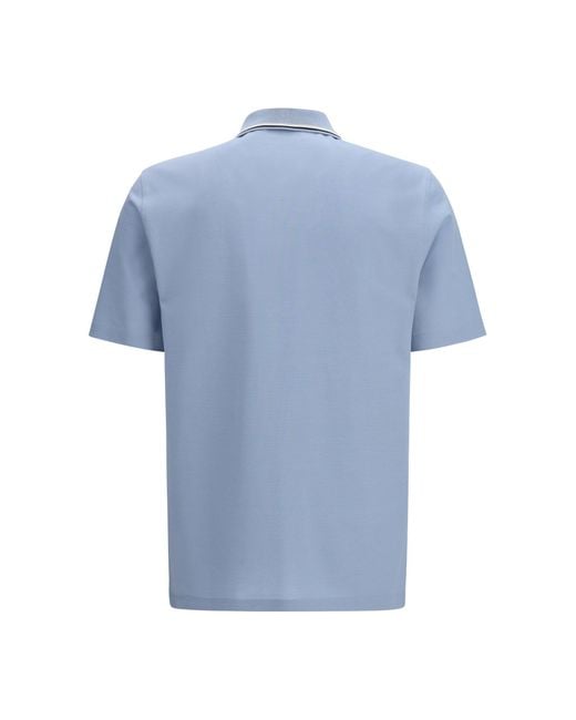 Ferragamo Blue Cotton Polo for men