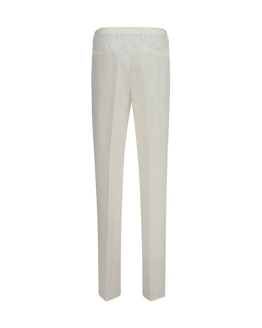 Brunello Cucinelli Gray Linen Tailored Pants for men