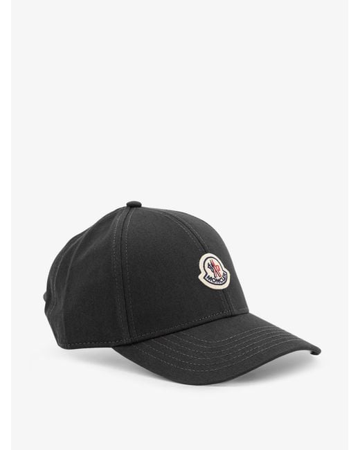 Moncler Black Cotton Baseball Hat for men