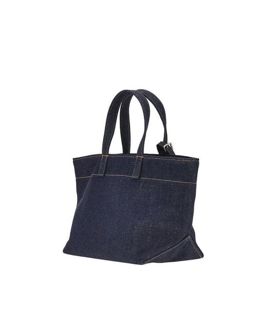 A.P.C. Blue Denim Small 'Le Drummer Toile' Bag