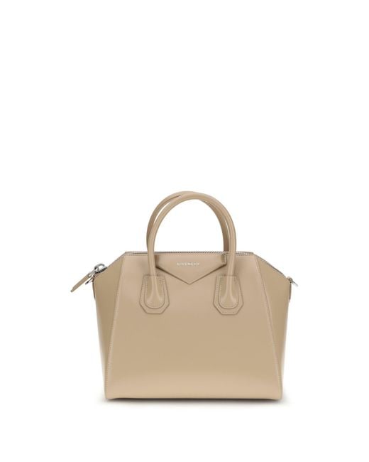 Women's Natural Antigona Small Leather Box Handbag