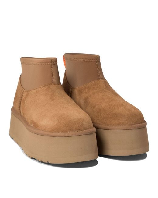 Ugg Brown "Classic Mini Dipper" Ankle Boots