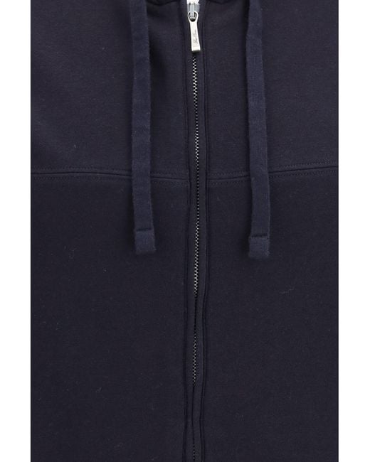Loro Piana Blue Neem Cotton And Cashmere Bomber Hoodie for men