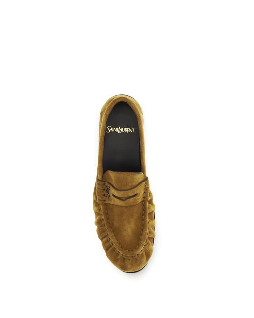 Saint Laurent Metallic Suede Le Loafer Loafers