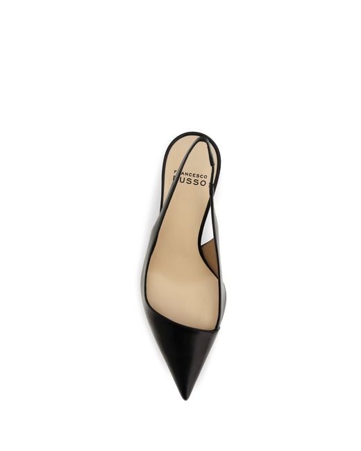 Francesco Russo Metallic Asymmetric Slingback Pumps