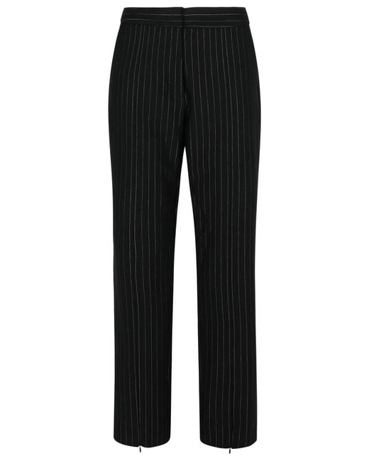 Ganni Black Viscose Blend Trousers