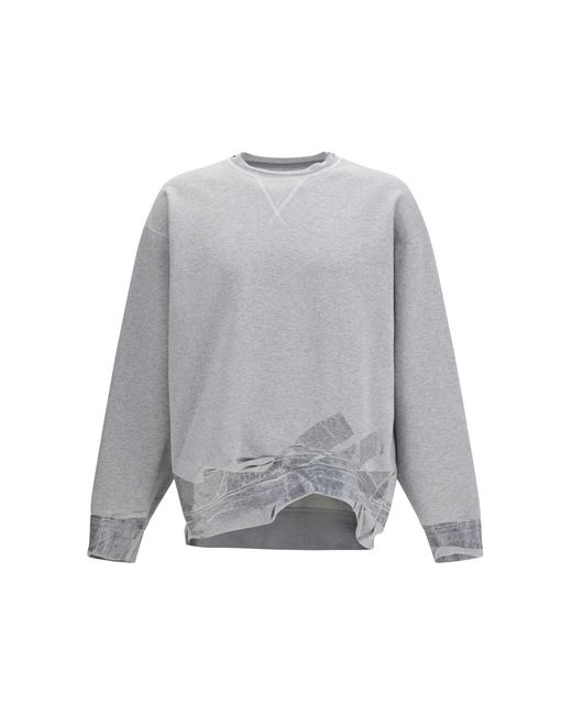 Margiela Gray Taped Jersey Sweatshirt Melange for men