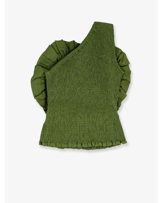 Farm Rio Green Linen And Viscose Top
