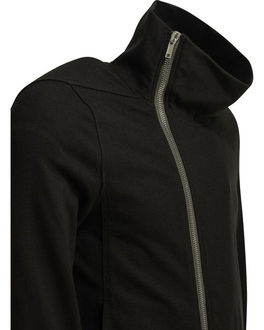 Rick Owens Black "Bauhaus" Zippered Sweatshirt for men