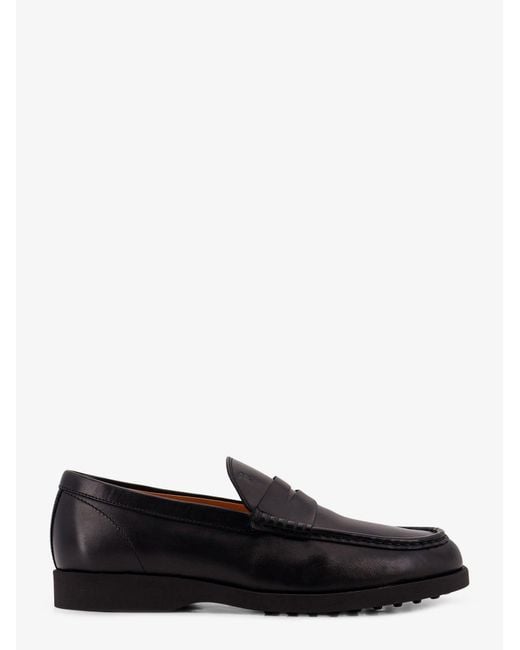 Tod's Black Leather Loafers for men