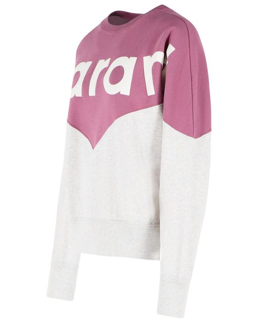 Isabel Marant Pink 'Houston' Cotton Sweatshirt With 'Millyny' 'Mauve Mist' Logo