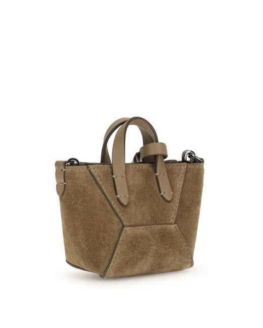 Brunello Cucinelli Brown Micro Suede Shoulder Bag