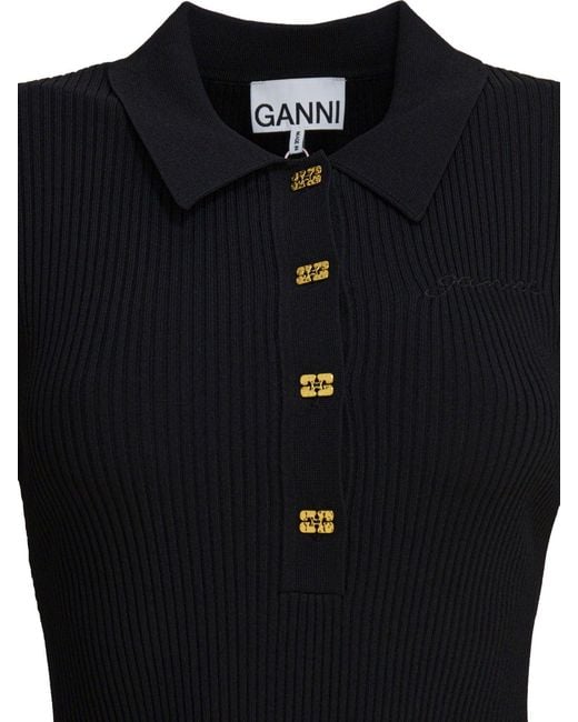 Ganni Black Flared Dress