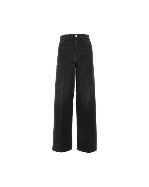 Totême Black Organic Cotton Wide Leg Jeans