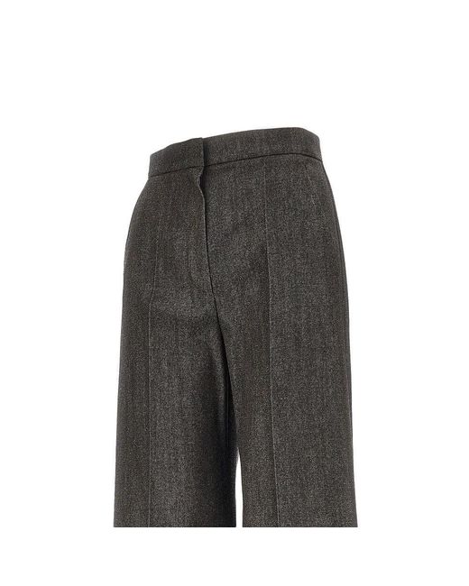 Max Mara Black Denim Effect Wool Pants
