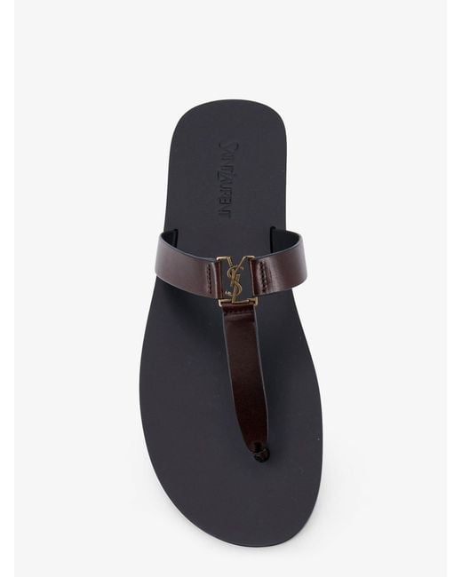 Saint Laurent Black Babylone Leather Sandals for men