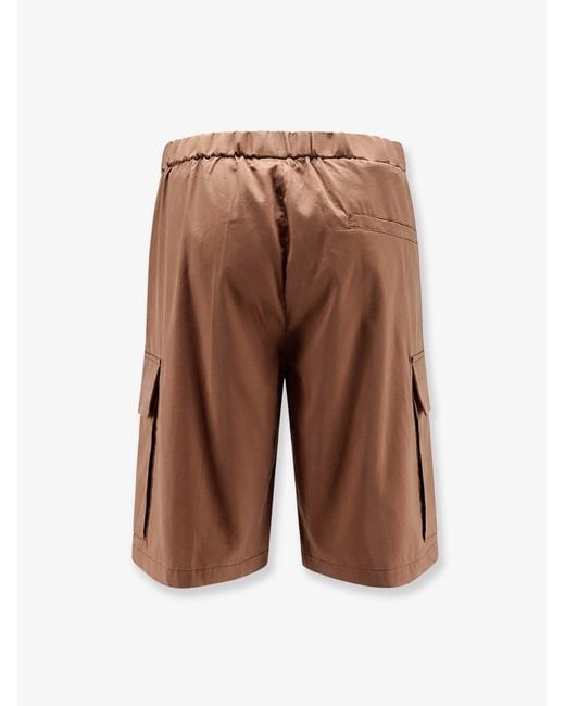 Hevò Brown Cotton Blend Bermuda Shorts for men
