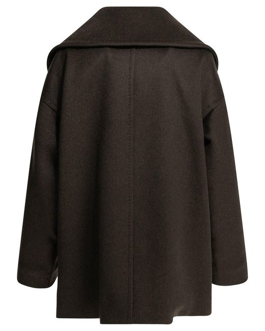 Max Mara Black Double-Breasted Cashmere Coat