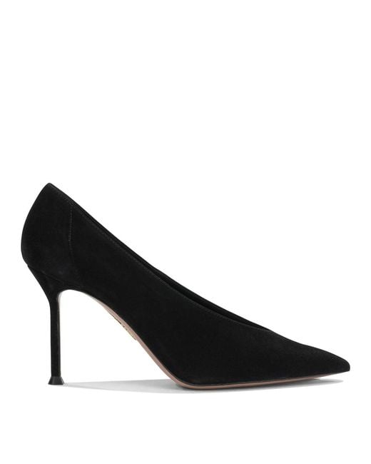 Aquazzura Black Suede Leather Heeled Shoes