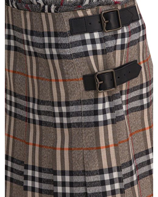 Burberry Multicolor "Check" Wool Mini Kilt