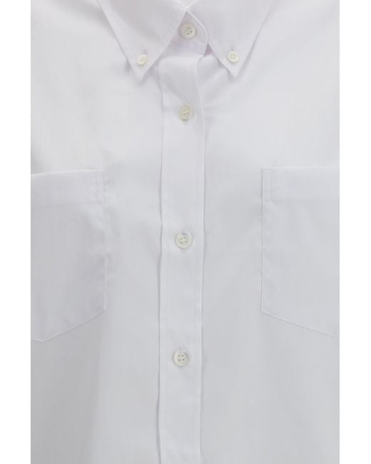 Dries Van Noten White Loose Cotton Shirt