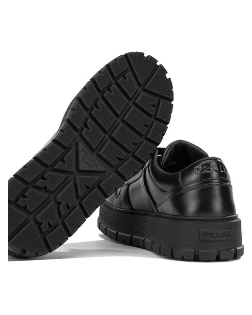 Prada Black Low-Top Leather Sneakers