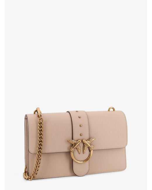 Pinko Natural Love One Leather Crossbody Bag