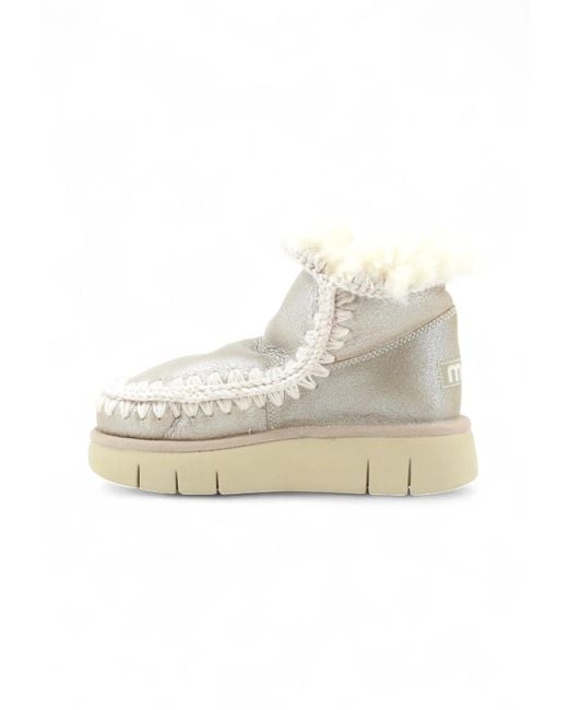 Mou White "Eskimo 18" Ankle Boots