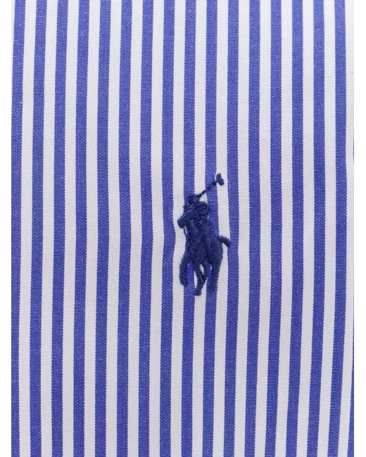 Polo Ralph Lauren Blue Striped Stretch Cotton Shirt for men