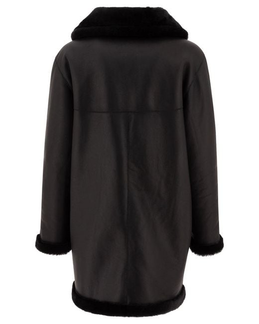 B&W Black B&W Reversible Shearling Coat