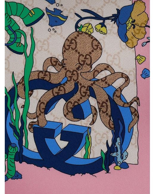 Gucci Blue Silk Foulard