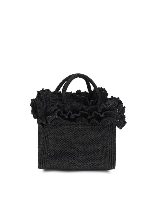 IBELIV Black Handbag Laguna Raffia