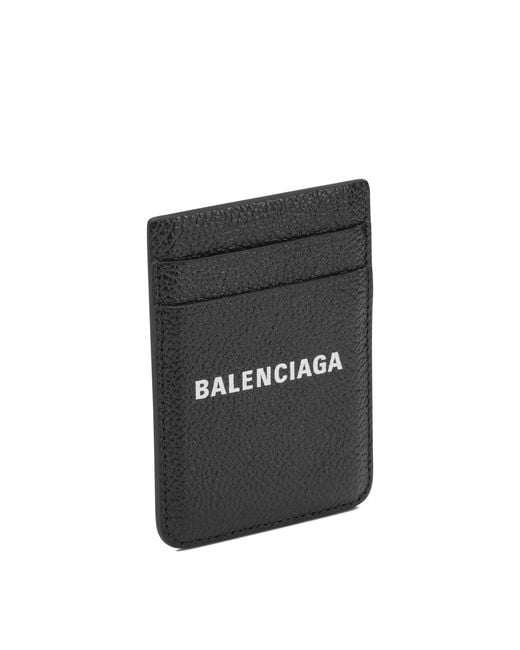 Balenciaga Black "Cash" Magnetic Card Holder for men