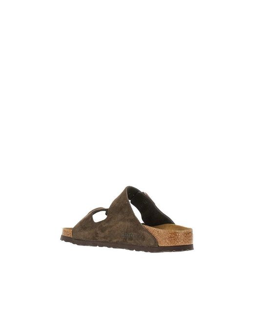 Birkenstock Brown 'Arizona' Suede Leather Sandals for men