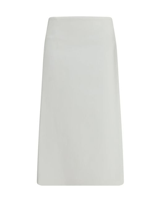 Rier White Bonded Cotton Skirt