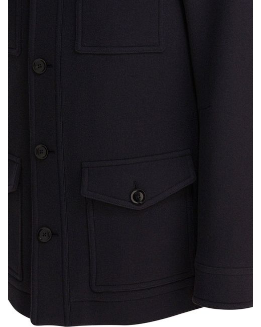 Tom Ford Blue Virgin Wool Coat Jackets And Coats for men