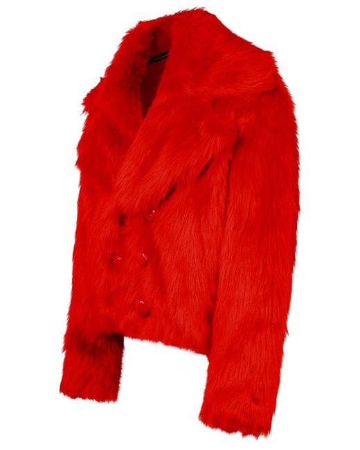 DSquared² Red 'Pop Fox' Acrylic Blend Jacket
