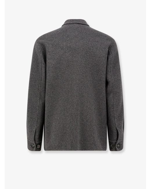 Hevò Gray Bari Wool Coat for men