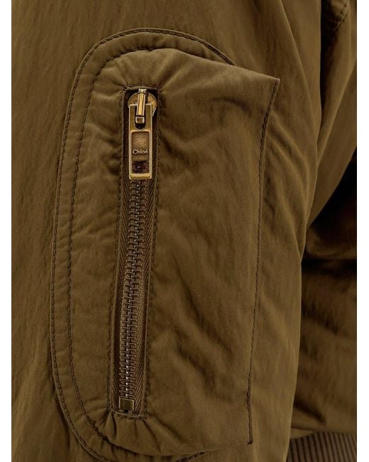 Chloé Green Nylon Bomber Jacket