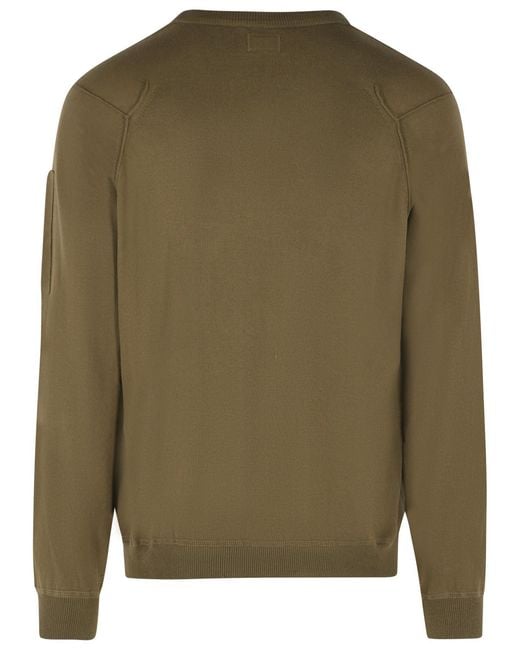 C P Company Green Cotton Sweater for men