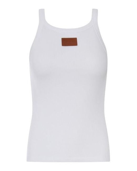 Fendi White Cotton Tank Top