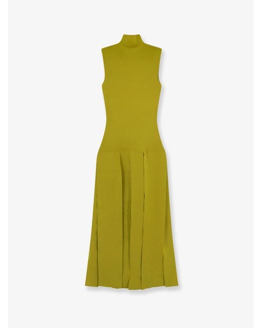 Alaïa Green Textured Viscose And Silk Maxi Dress