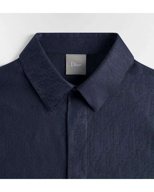 Dior Blue Oblique Short-Sleeved Shirt for men